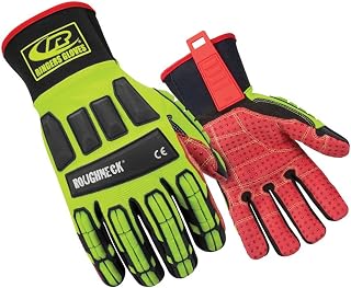 Ansell Ringers R-267G Oil-Resistant Impact Protection Gloves, Size 11, Yellow/Red - Heavy-Duty for Oil & Gas, Manufacturing