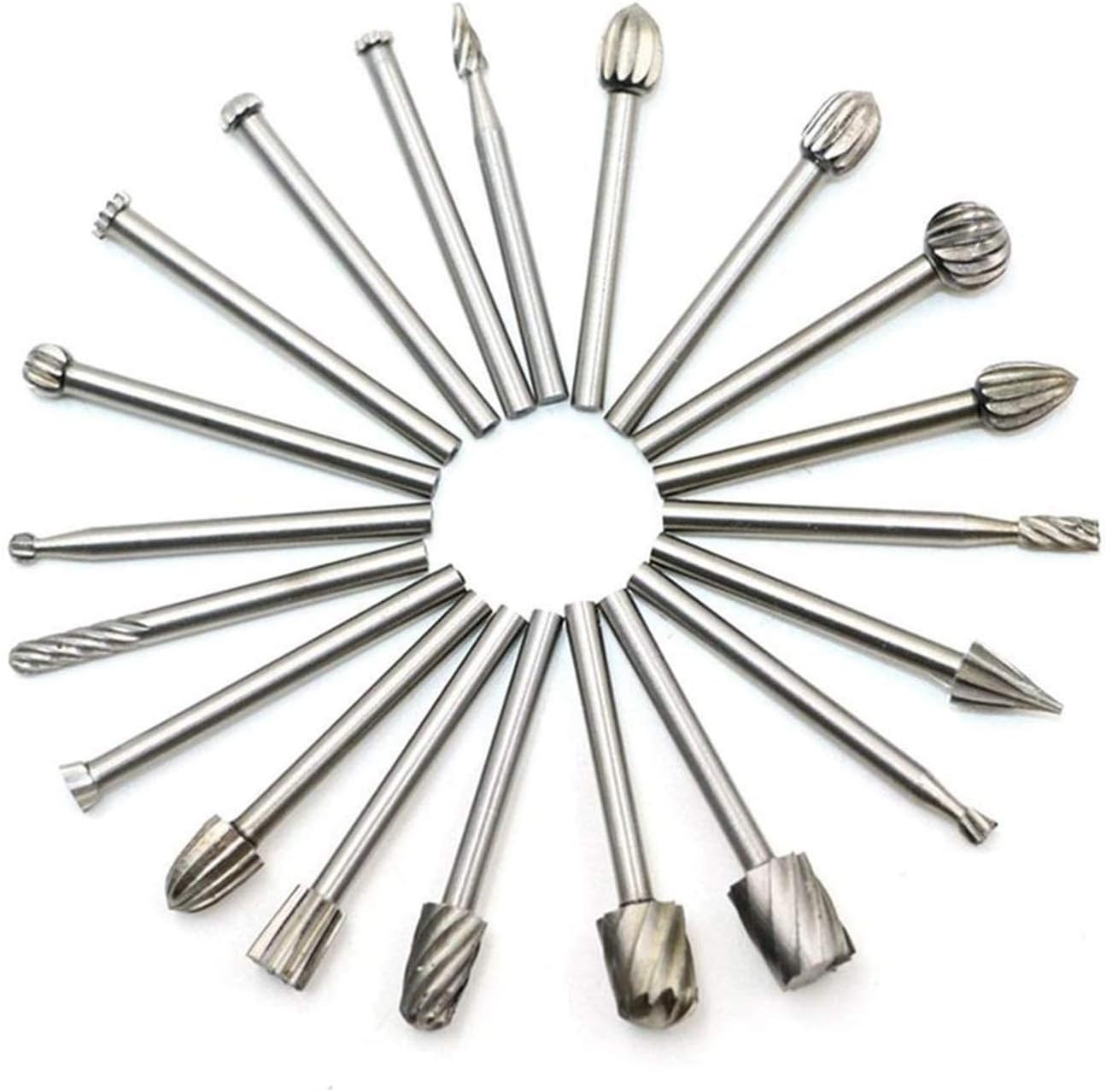 Milling Cutter Bit Rotating Bit 20 Pieces Of High-speed Steel Milling Cutter Woodworking Milling Cutter 3mm Drill Bit Rotary File Woodworking Tool CNC Engraving Sharpener (Color : Brown)