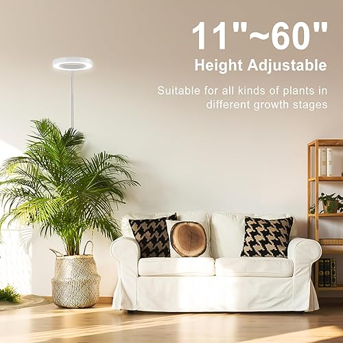Miniatura 9 de LORDEM - Luz de crecimiento led de espectro completo para plantas de interior, de escritorio, temporizador automático para 4H/8H/12H, 4 niveles Negro