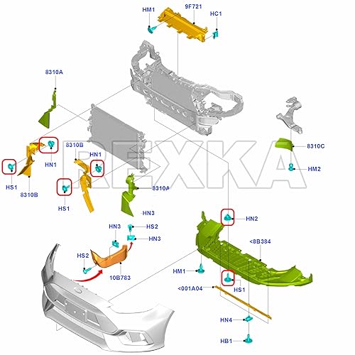 Miniatura 3 de Rexka 15 juegos de tornillos de protección contra salpicaduras de motor para Ford – T30 Torx Tornillos y ojales para debajo de la bandeja inferior