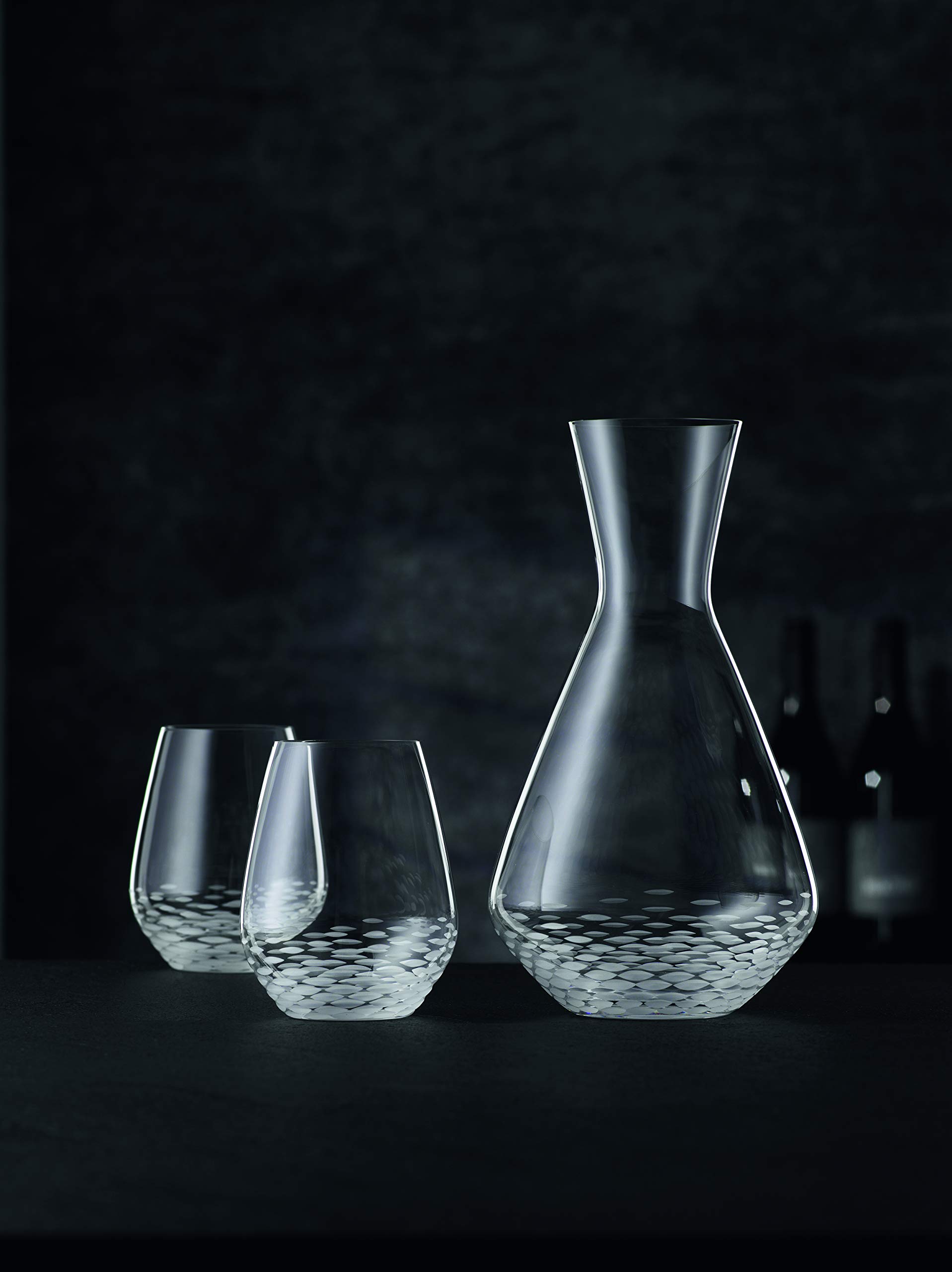 Spiegelau & Nachtmann, Juego de decantador de 3 piezas, jarra (1,4 l) y 2 vasos (460 ml), diseño de mosaico