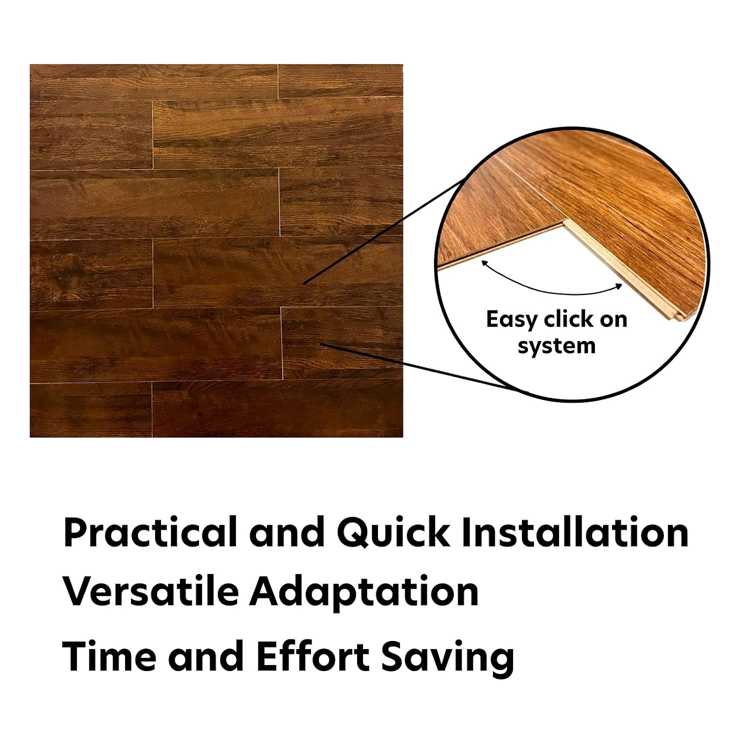 Interlocking Floor Tiles Wood Flooring 10 Units 20.8" X 5.9" DIY Laminate Flooring Wood Floor Hardwood Flooring Interlocking Deck Tiles Waterproof Flooring Indoor Outdoor Flooring