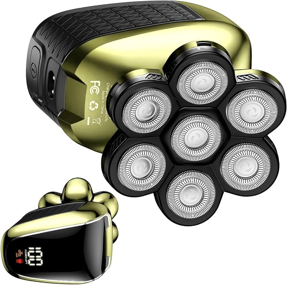 Head Shavers for Bald Men: 5-in-1 Electric Razor with 7D Floating Head & Double Blade - Waterproof Wet Dry Shaver