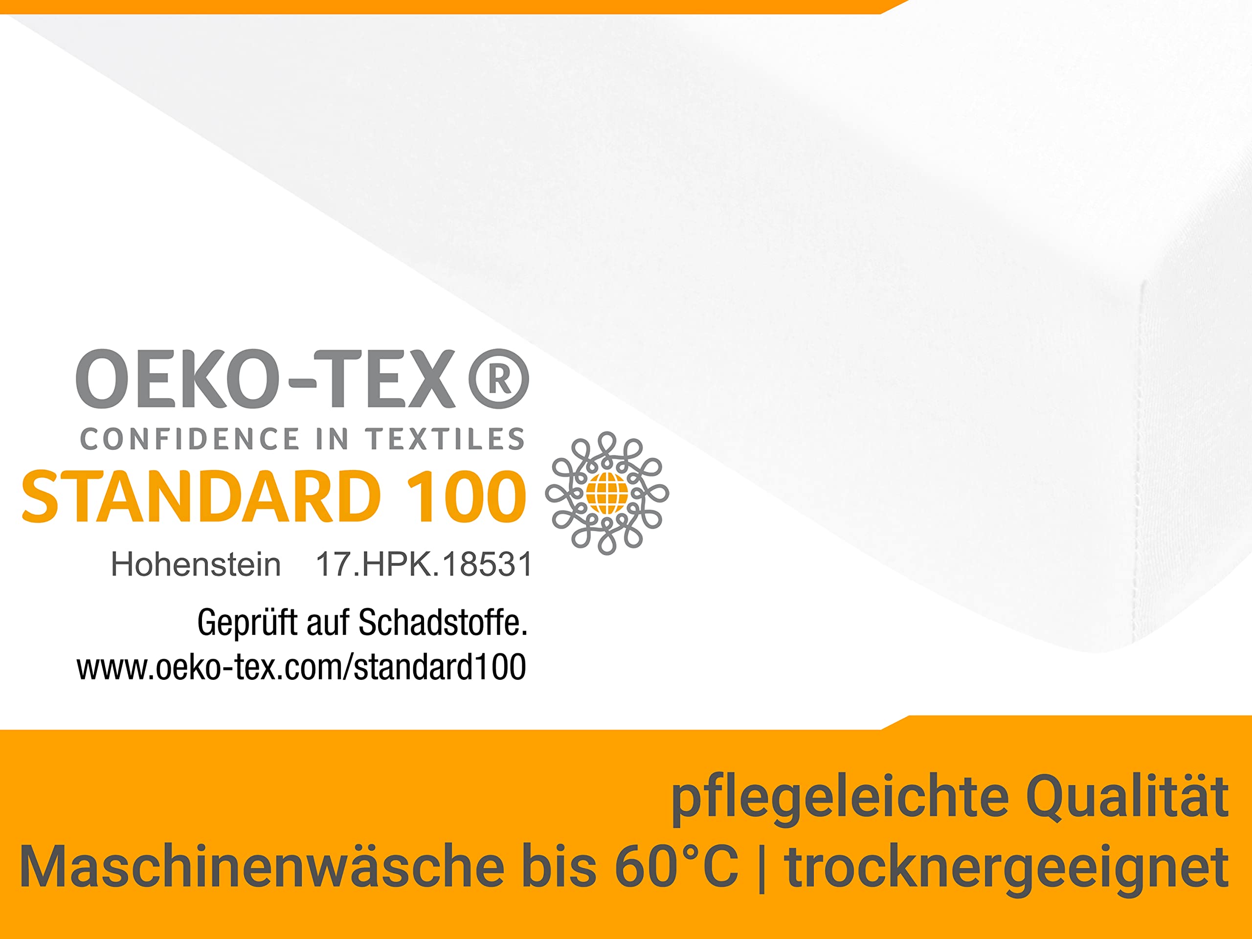 Luxus Wasserbett Spannbettlaken, 180-200 x 200-220 cm, Weiß | Öko-Tex Standard 100, rundum Gummizug, perfekter Sitz, hautfreundlich, pflegeleicht, bügelfrei, waschbar bei 60 °C