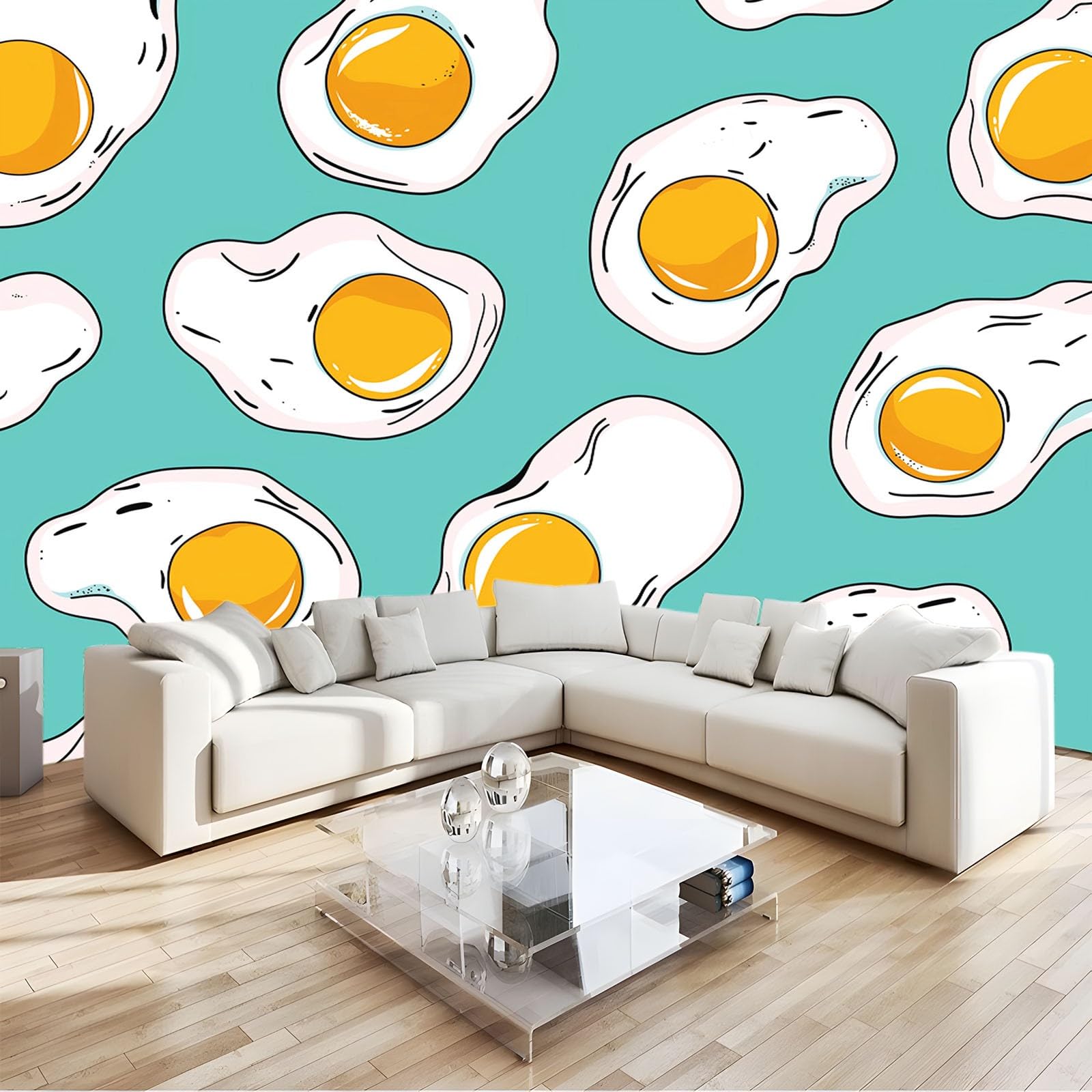 Papier peint panoramique intissé vert pour masquer les défauts des murs
