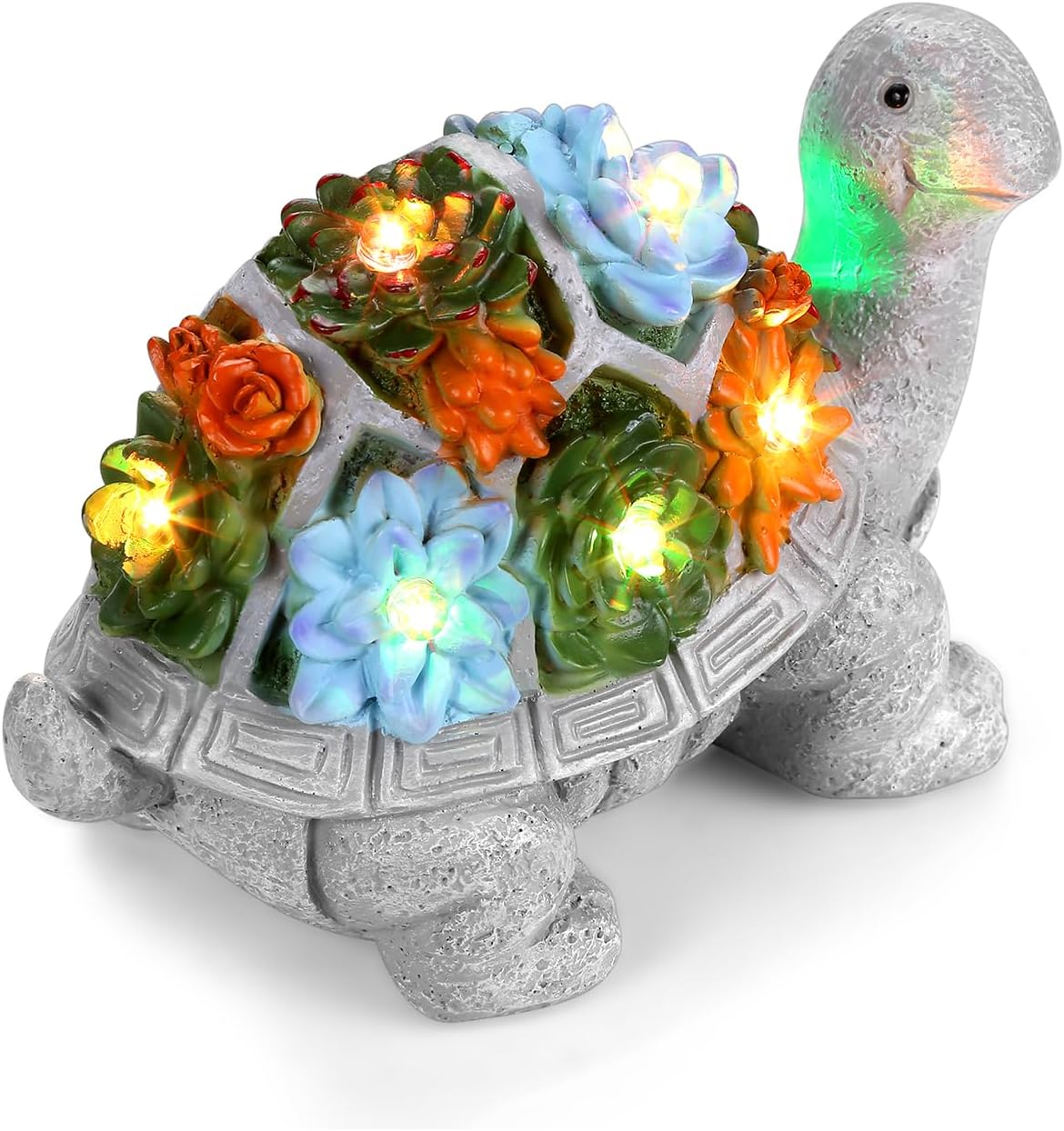 HOM Solar Turtle Statue - Solar Powered Turtle for Garden Decor with LED - Waterproof Solar Lights Outdoor for Patio, Yard, Porch