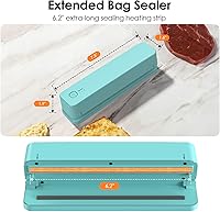 Vista 2 de FEPPO Sellador de bolsas, mini sellador de bolsas recargable de 3000 mAh con tira de calefacción de 6.2 pulgadas, sellado térmico portátil de 3