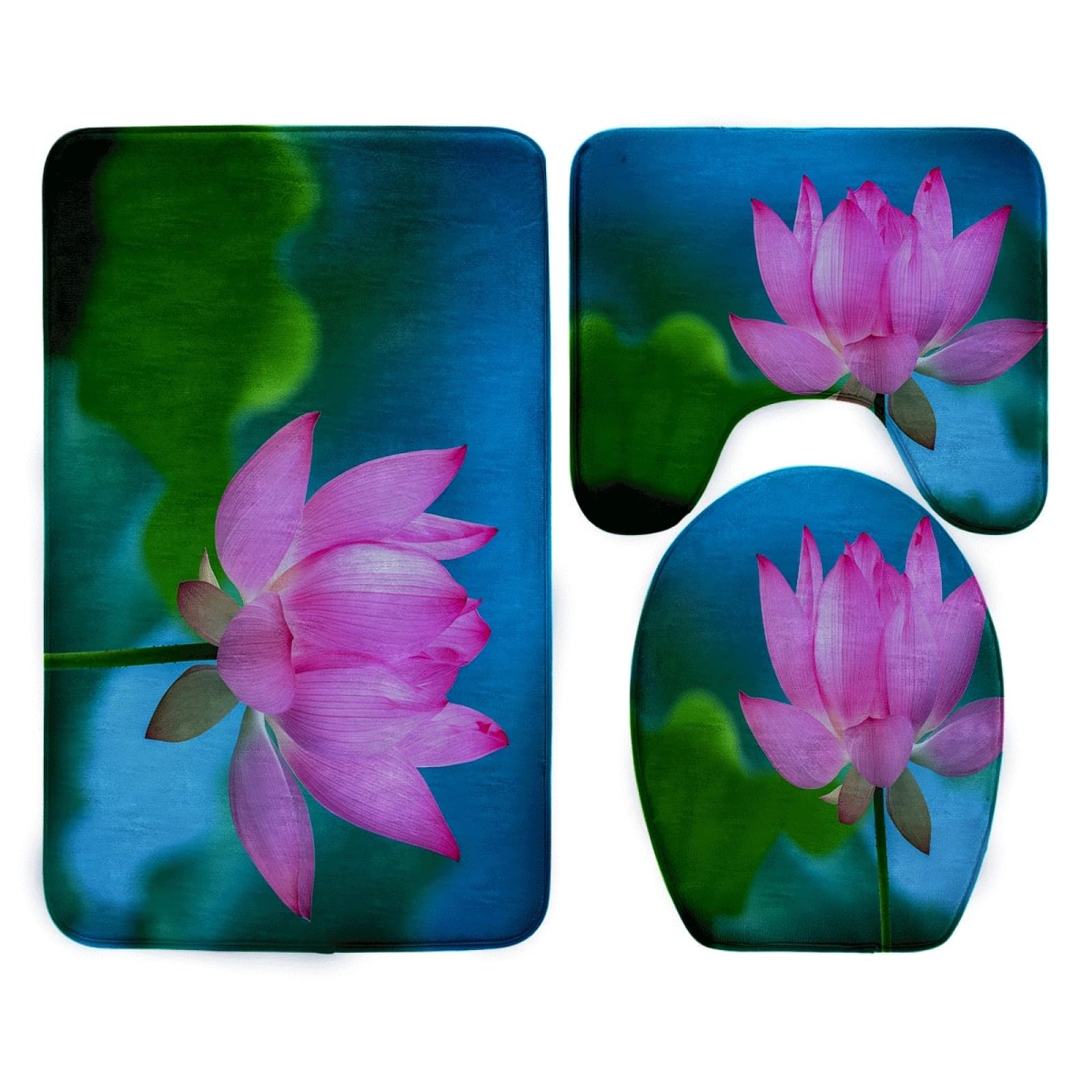 Paillasson absorbant lotus vert idéal pour l'entrée, le salon et la chambre