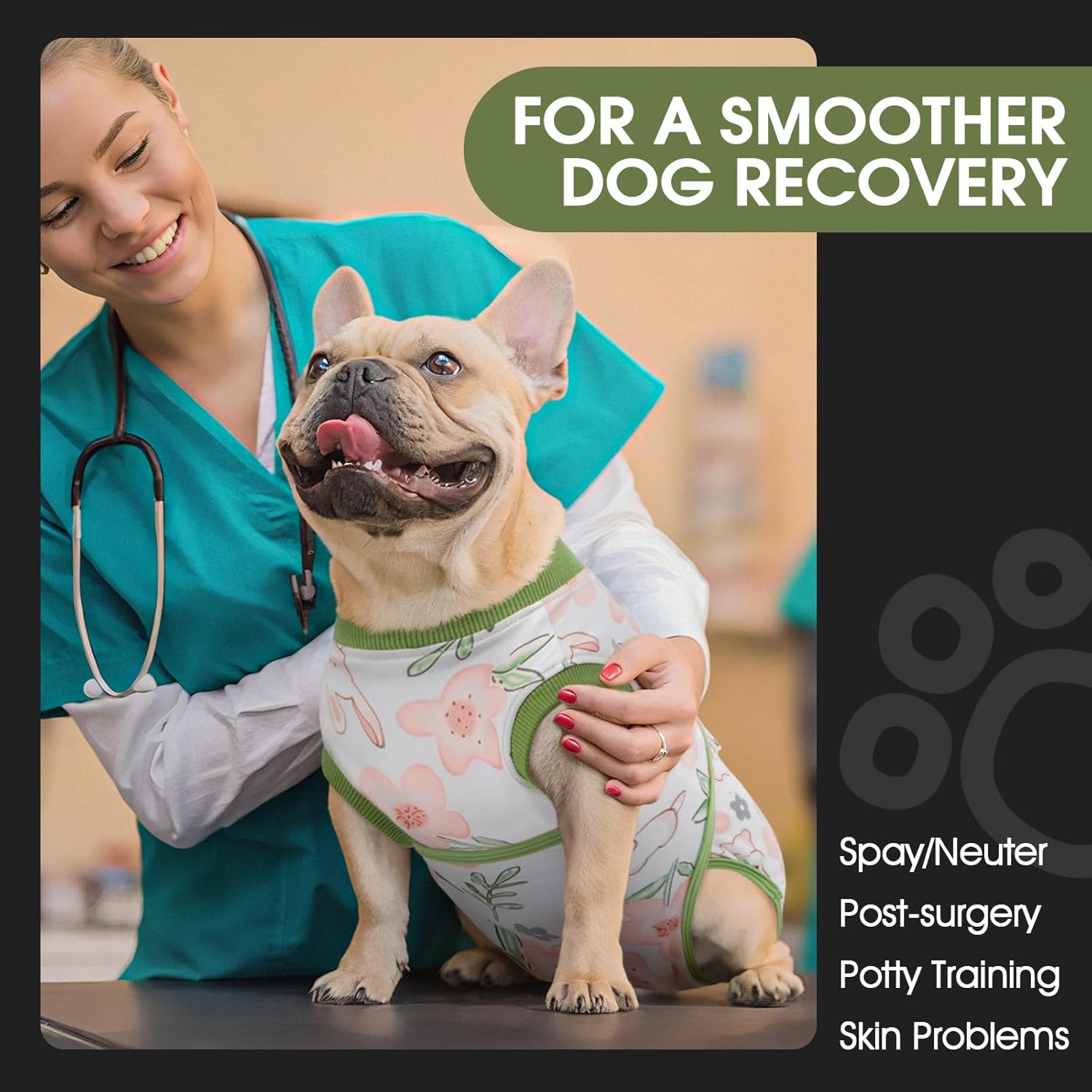 fuamey dog recovery suit male,dogs surgery neuter suits puppy spay shirts for female protect dog's skin anti licking abdominal wounds doggie onesie pet bodysuit alternative to cone rabbit flower l l(back:16.1-20.1in,wt:23-48lbs) rabbit flower