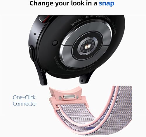 Miniatura 2 de One Click - Correa de nailon sin brecha compatible con Samsung Galaxy Watch 7 FE 6 5 4 1.575 in 1.732 inGalaxy Watch 6 Classic Band 1.850 in 1.693