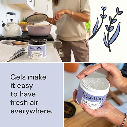 Miniatura 3 de Fresh Wave Paquete de geles eliminadores de olores de lavanda (2) geles de 15 onzas, (1) recarga de gel de 63 onzas