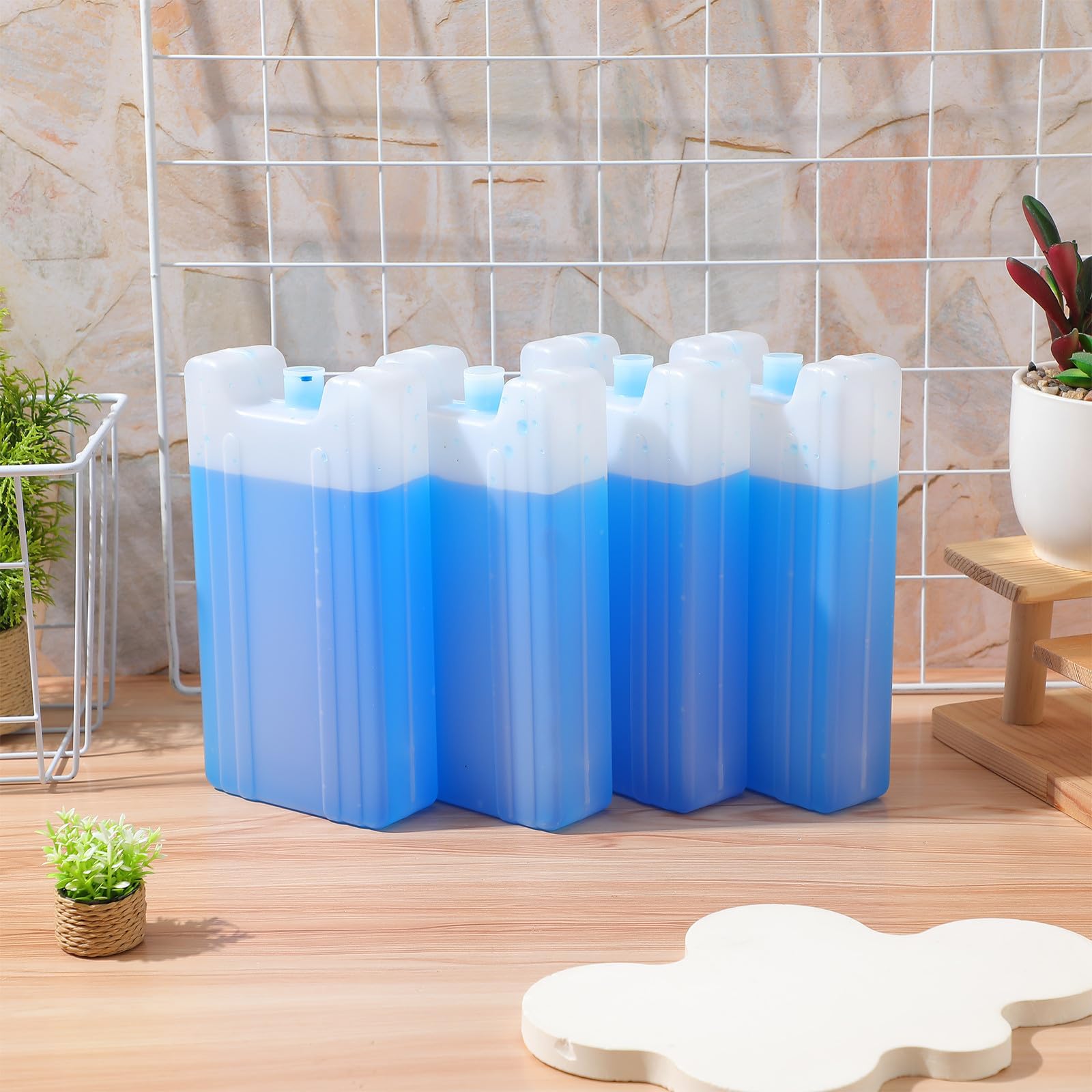 BESPORTBLE 4 Pezzi Impacco di Ghiaccio e Trasporto Conservazione della Freschezza da 400ml Pre-Riempito Confezione Refrigerante per Festa Estiva per Alimenti e Bevande, per Scatola Pranzo