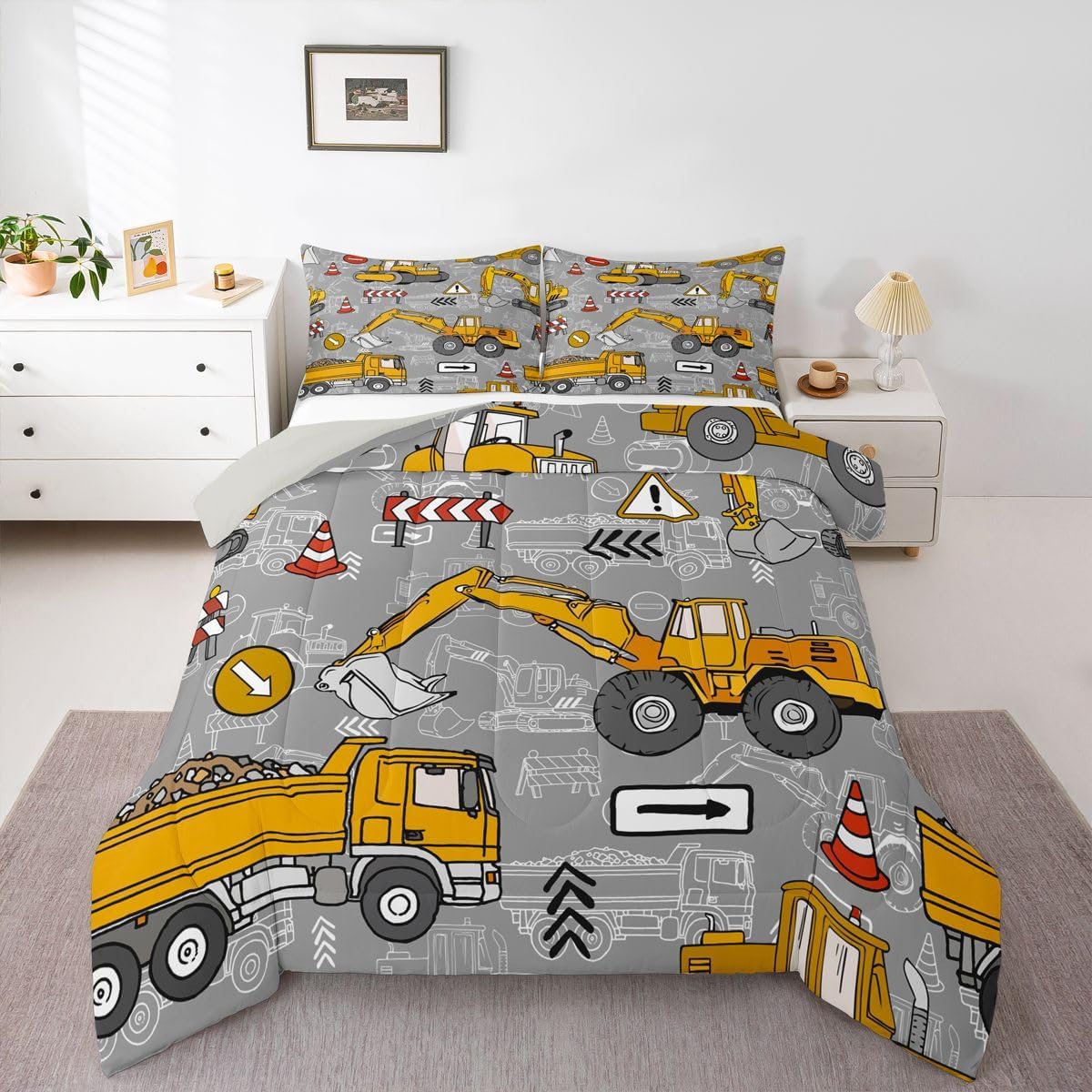 Red Tractor Bedding Comforter Sets Farm Truck Bedding Sets Twin 2pcs Farm Animals Duvet Insert Cute Pig Sheep Horse Chicken Quilted Comforter Blue Clouds Duvet,Retro Watercolor Farmhouse Decor