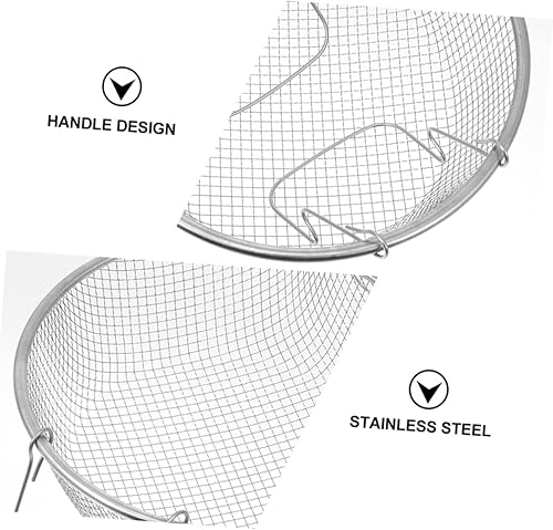 Miniatura 2 de DOITOOL Cesta de freír de acero inoxidable, cesta para servir alimentos, cesta de ala de pollo, coladores de alambre para patatas fritas, cesta de