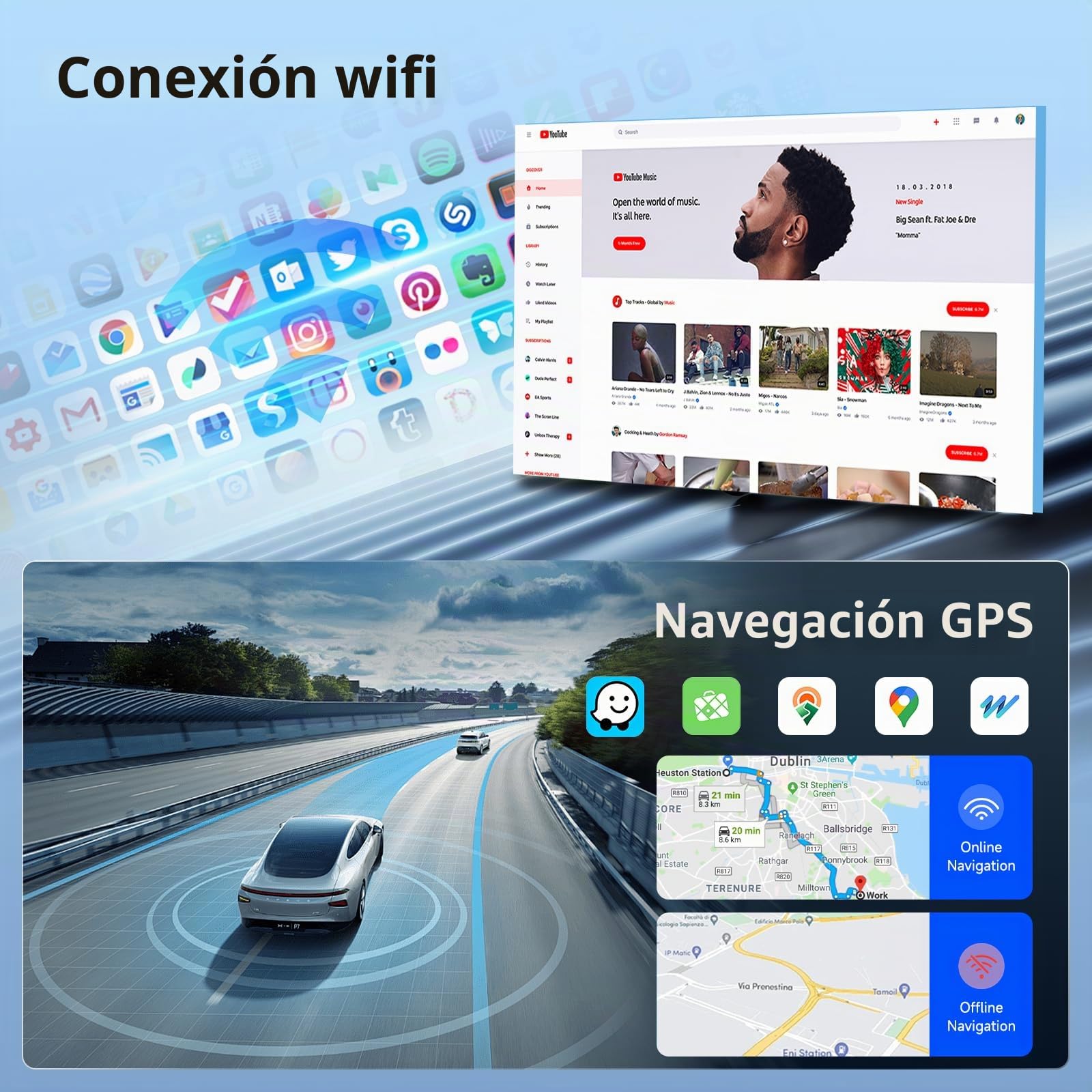 【8 Core 4+64G】 Hodozzy Carplay Radio Coche para Opel Astra Antara Vectra Corsa Zafira Meriva Vivaro Combo, 7 Pulgadas Pantalla Android Autorradio con Android Auto/WiFi/GPS/RDS/FM/Bluetooth/USB,Plata