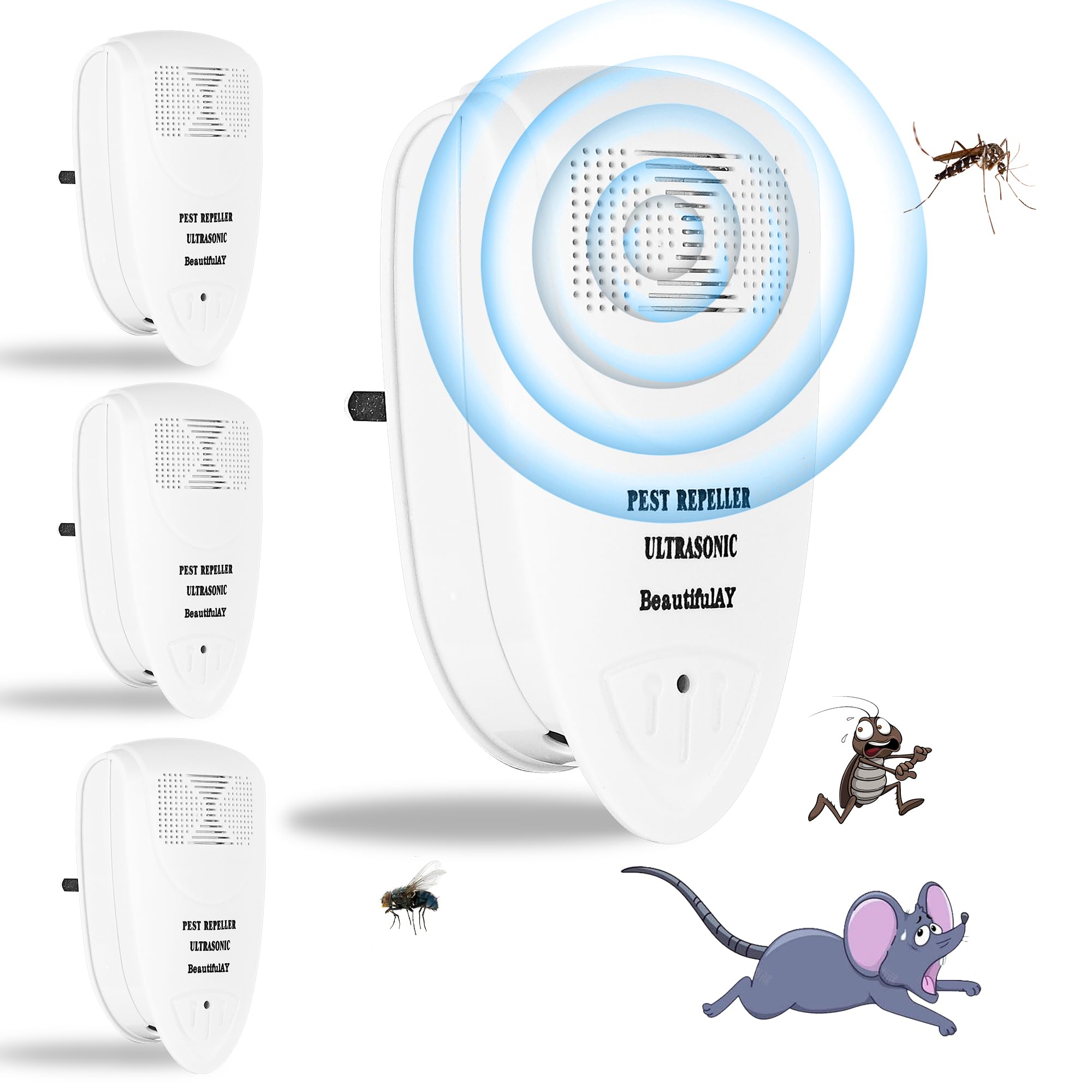 Ultraschall-Schädlingsvertreiber,Mäusevergrämer,Multi-Insektenschutzmittel - Ultraschall mäuseabwehr, mäuse vertreiben, Fledermaus abwehr, Umwelt- und Menschersatz für rattengift, mäuseschreck