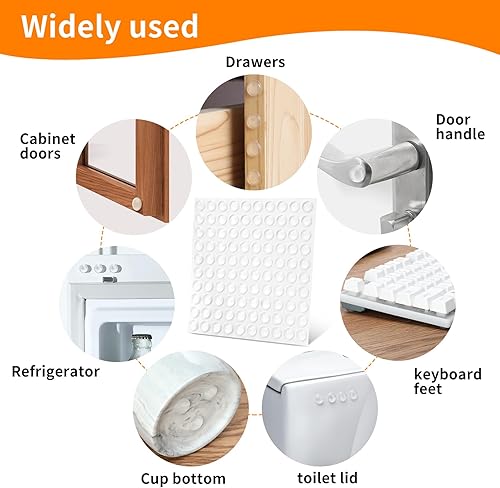 Miniatura 10 de CHUNZEXI 192 piezas de parachoques de silicona para puertas de gabinete, autoadhesivos, tapones de puerta de goma para armarios y cajones