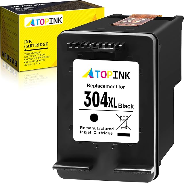 ATOPINK 304 Black Ink Cartridge, 304 XL Ink Cartridge Remanufactured Printer Ink for HP 304, for HP Envy 5020 5010 5030 5032 5055 5000, DeskJet 2600 2630 2620 3720 2633 2622 2632 3733 2634 3760
