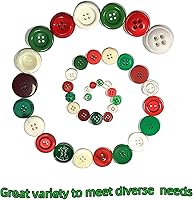 Vista 3 de Aproximadamente 600-700 piezas de botones navideños para manualidades con 2 y 4 agujeros, botones redondos para manualidades para decoraciones