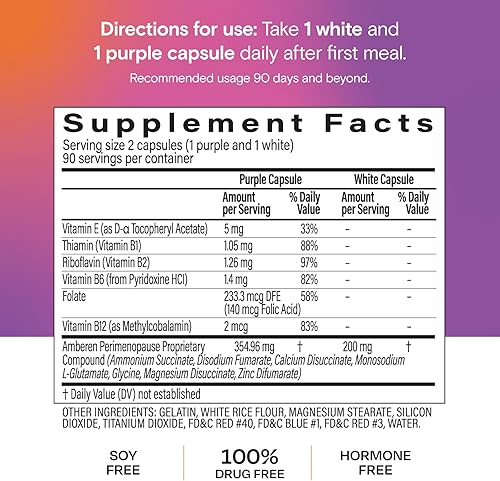 Miniatura 11 de Amberen Perimenopausia, alivio multisíntoma de perimenopausia, vitamina B, vitamina E y antioxidantes, clínicamente demostrado para ayudar a apoyar