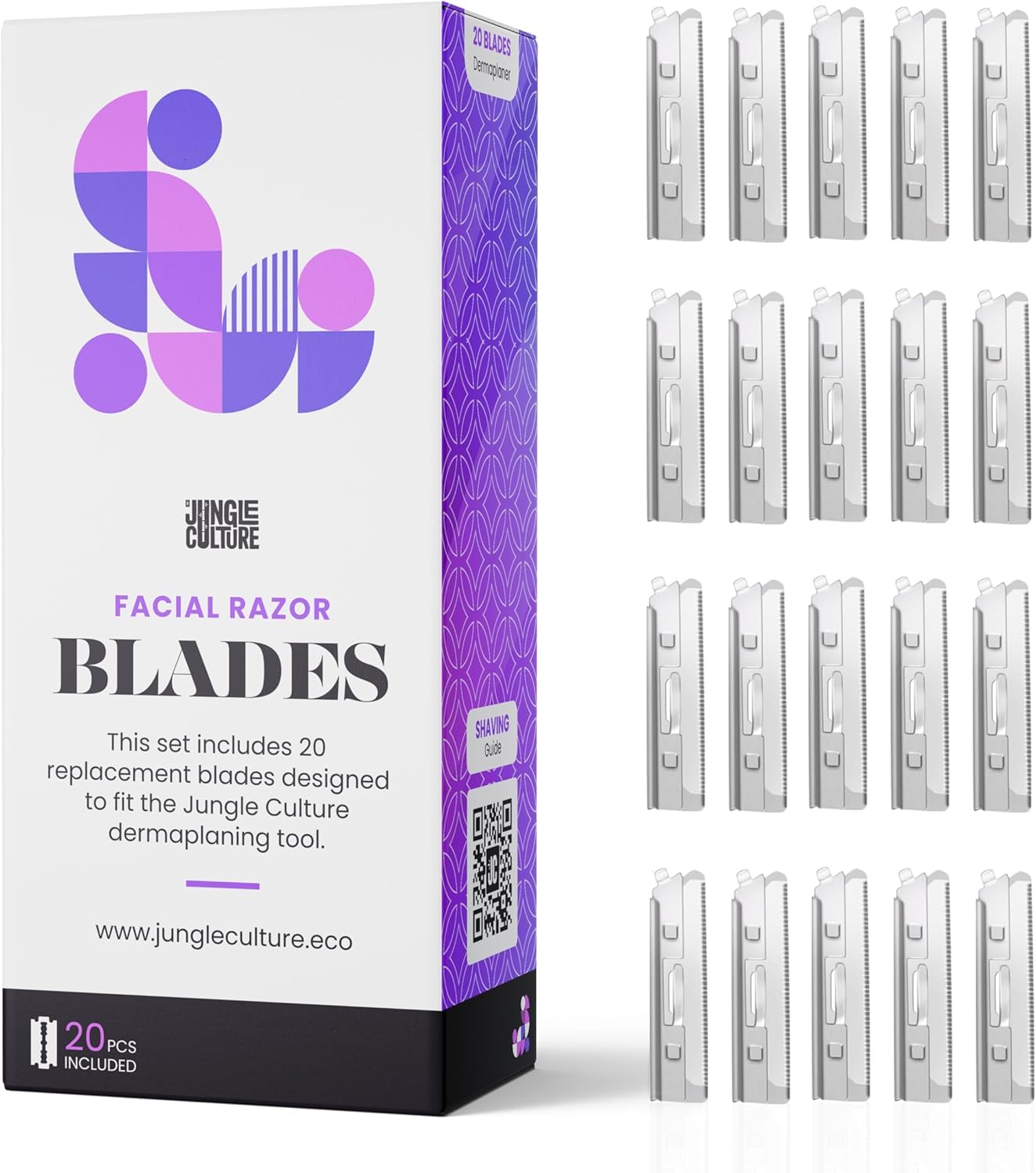 Juego de 20 cuchillas de repuesto para maquinillas de afeitar dermaplaning, envases de recarga para cejas, peeling preciso y depilación para una piel suave y radiante, herramientas dermaplane