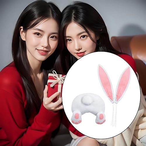 Miniatura 3 de Amagogo Culo de conejo y orejas para corona, decoraciones de Pascua, adorno de corona de Pascua, accesorio para letrero de bienvenida, suministros