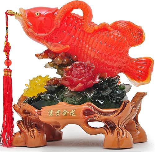 Miniatura 5 de Sculpture Tabletop s Lucky Figurine Decor Gift Wealth Arowana Lucky Fish Statue Office Decor Decoration Statue