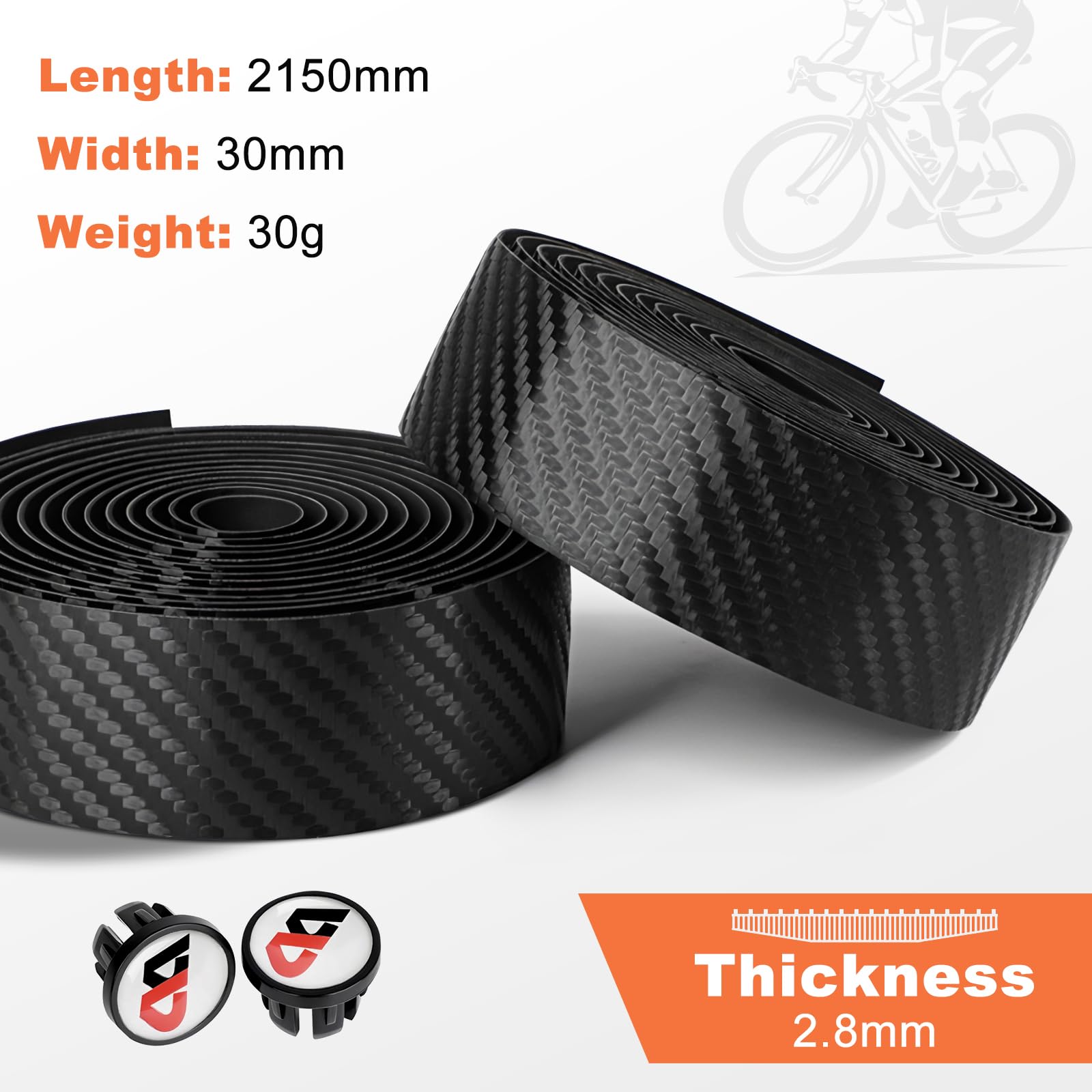 Nastro Manubrio Bici Corsa, Nastro Manubrio per Bici da Corsa con Trama Carbonio, Antiscivolo e Ammortizzante in Gel, Confortevole e Resistente, Adatto per Bici da Corsa e Gravel (Giallo)
