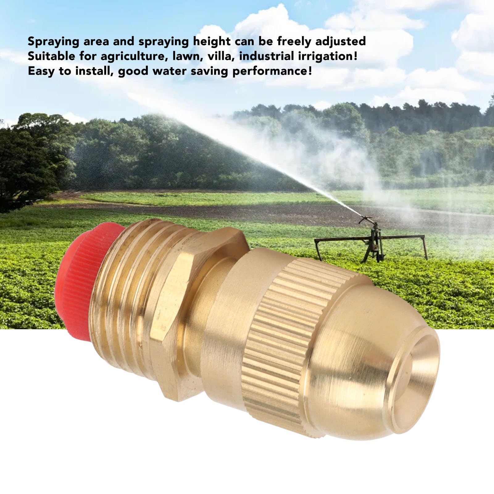 flexman 10 ugelli nebulizzatori in ottone G1/2, regolabili a 360 gradi, per irrigazione da giardino, diametro 2,5 ~ 5,5 m, micro irrigatore atomizzatore per cortili, giardini, prati (grande corpo)