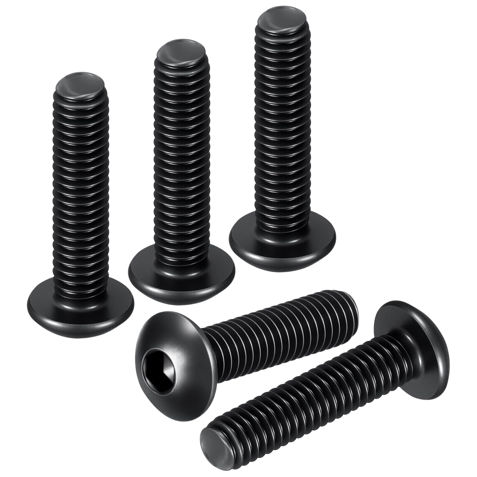DTGN M3-0.5x12mm Button Head Socket Cap Screws - 50Pack - Good for Road Bicycle, Mountain Bike, Auto, Motorcycle - Carbon Steel Black Oxide - Hex Socket Drive Fasteners โ image 1