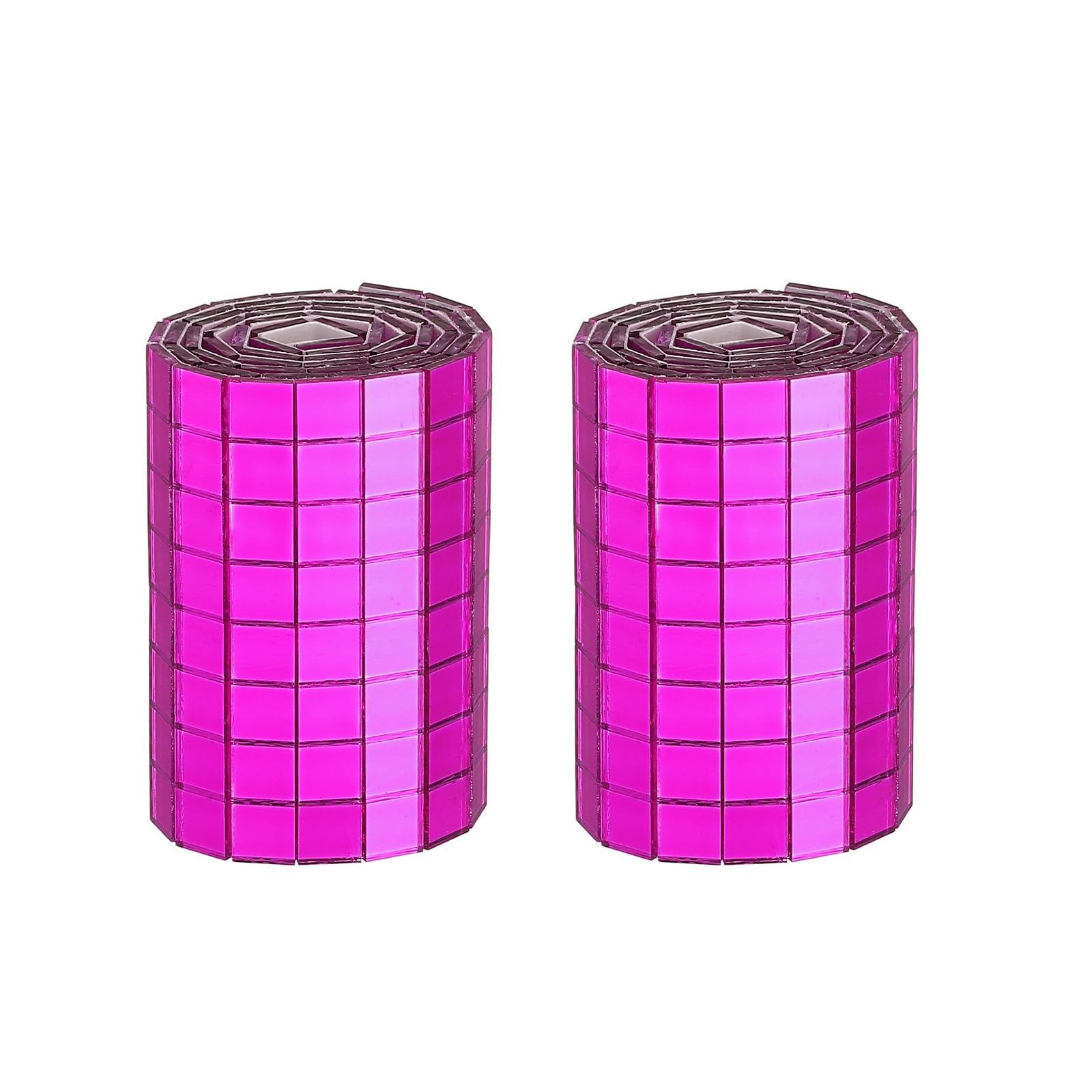 sourcing map 960 Pcs Mirror Mosaic Tiles 5 x 5 mm Square Glass Self-Adhesive Disco Ball Mirror Tiles Sticker for DIY Craft Decoration Art Collage Card Making, Rose Red
