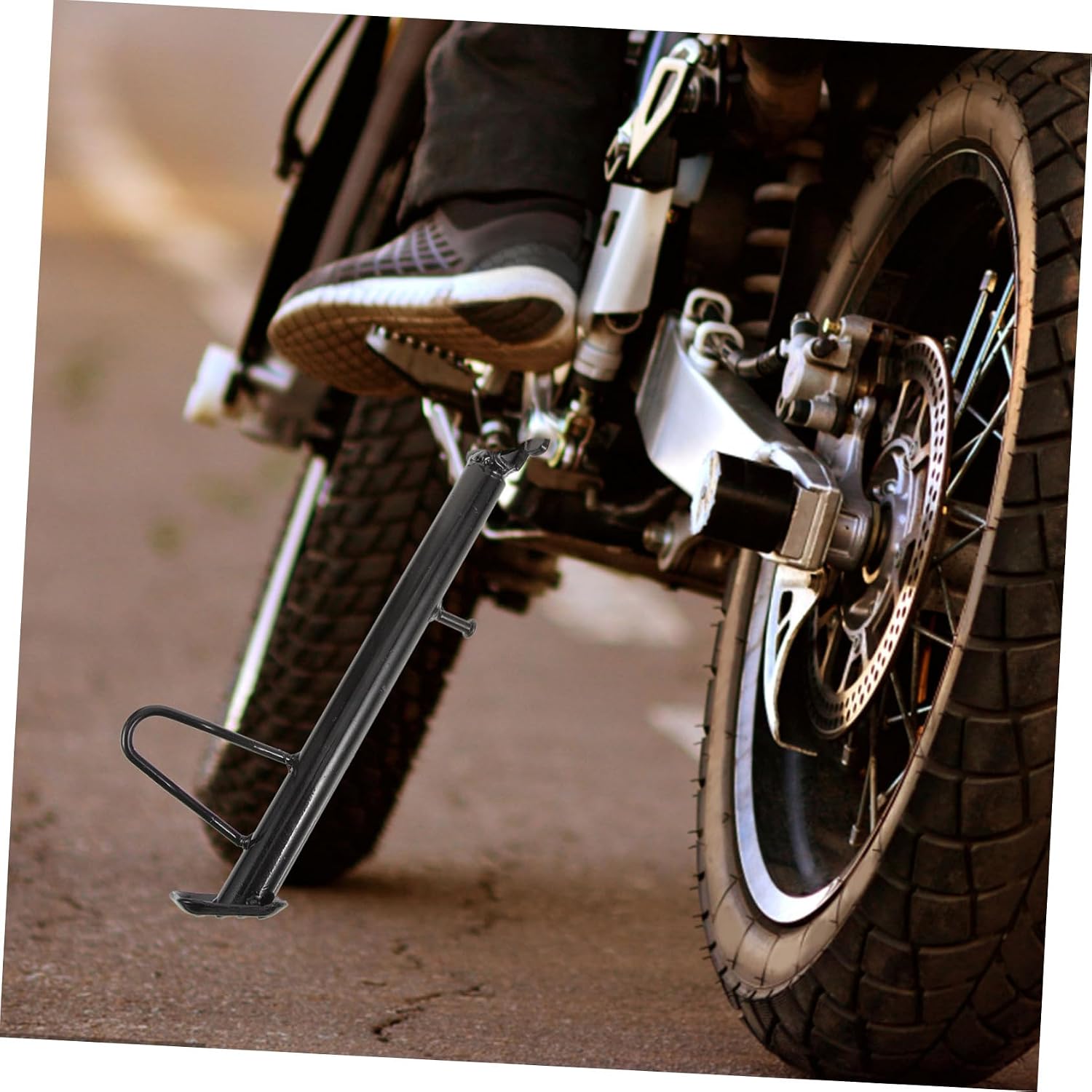 Motorcycle Kickstand Replacement Side Stand for Enhanced Stability for Parking Grass Gravel Compatible Electric Scooters Motorbikes