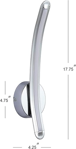 Miniatura 6 de JONATHAN Y JYL7010A Roxanna - Aplique de metal LED integrado regulable de 17.7 pulgadas, minimalista, moderno, contemporáneo, bombillas LED de 3000