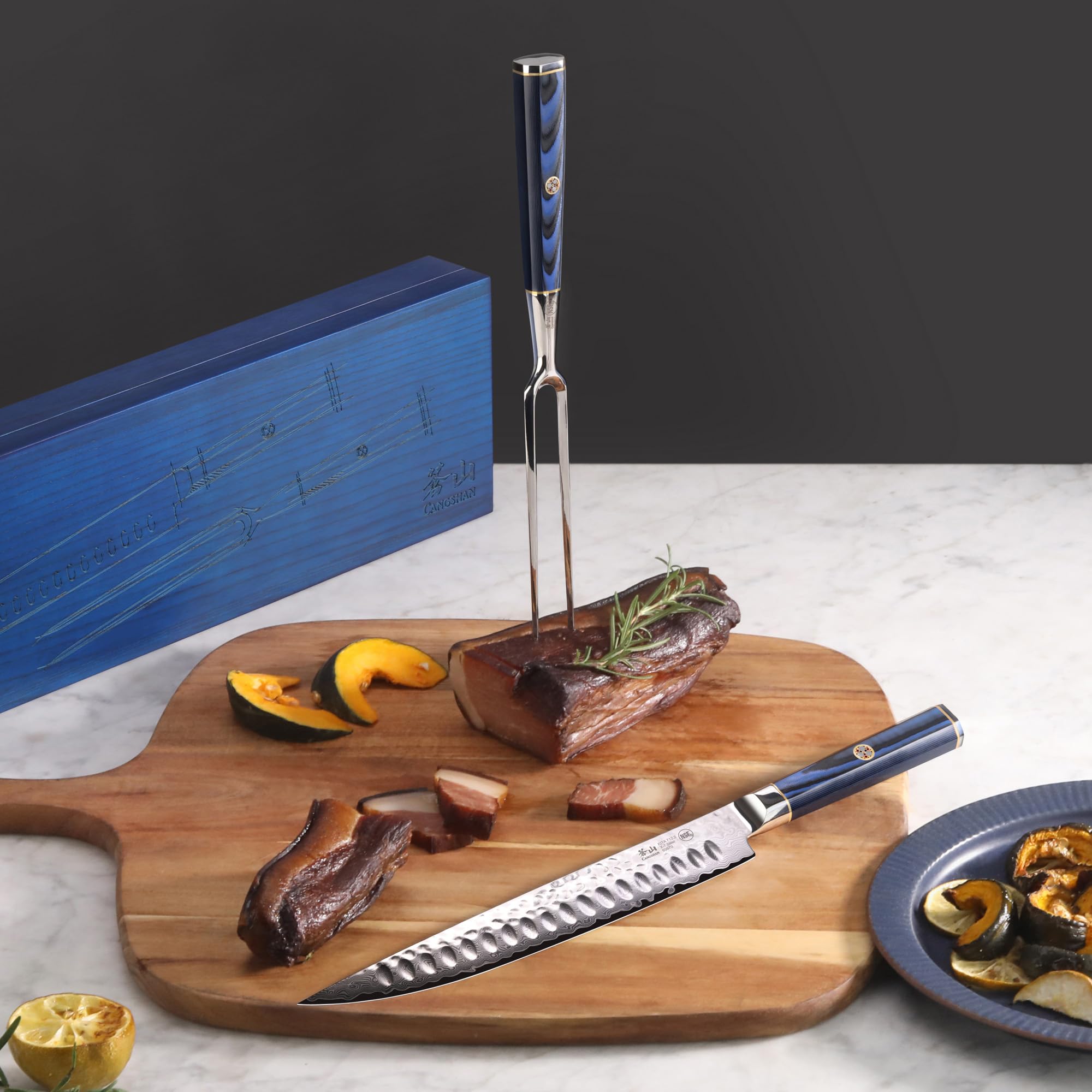 Cangshan KITA Series 2-Piece Carving Set With Ash Wood Box, High Carbon X-7 Damascus Steel, 501516 (2pc) — Amazon image 7