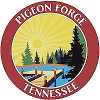 Vista 4 de Lake Dock - Pigeon Forge - Tennessee - Adhesivo de vinilo adhesivo de 3.5 pulgadas, diseño de aventura de vacaciones, apliques novedosos