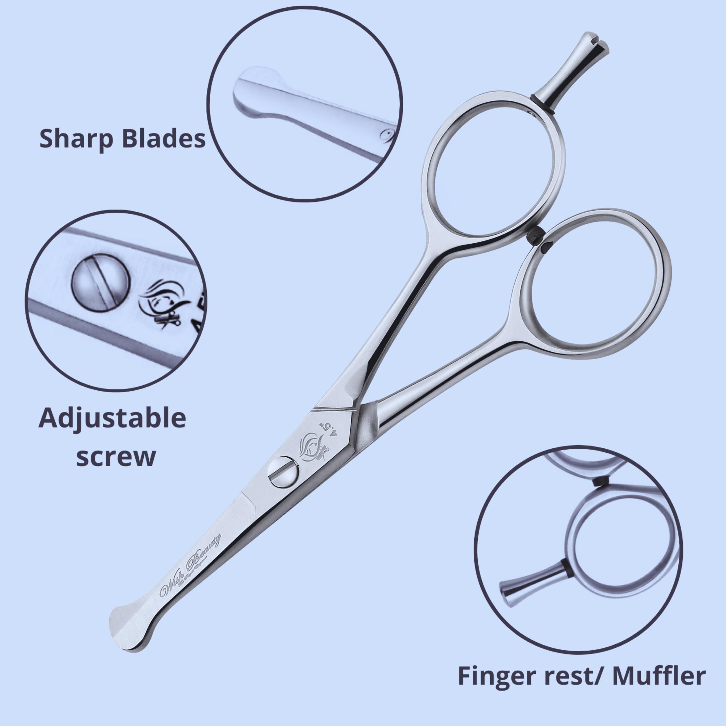 Glamified Glam Pet Grooming Shears,4.5" Dog Eye Cutter Scissors Stainless Steel W/Safety Rounded Tips for Professional Pets Dogs Cats Grooming Tool - Image 2