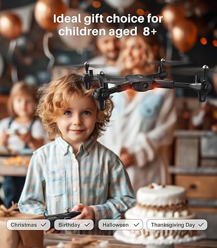 Miniatura 3 de Dron plegable para adultos con cámara FPV de 1080P, cuadricóptero SYMA RC para niños principiantes con modo sin cabeza, retención de altitud, giro y