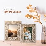 Truu Design Boho Print Picture Frame, Ideal for Tabletop Display, Lightweight Photo Frame with Glass Cover, 4" x 6", Ivory