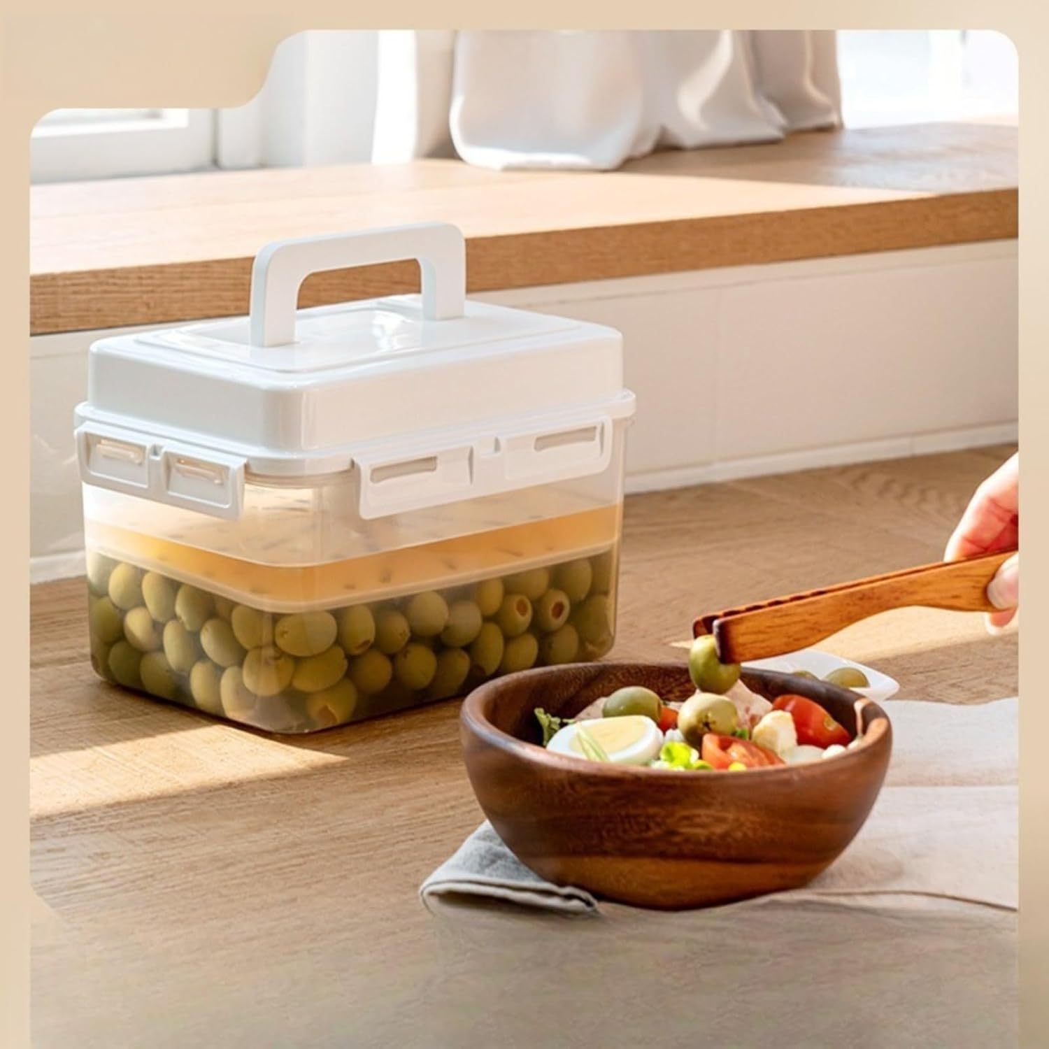 漬物 容器 漬物器 漬け物 密封された瓶 加圧された 梅干し 耐熱 大容量 保存 密閉 家庭用 ぬか浅 (1,5L)