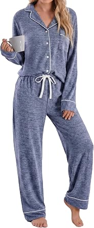 PATPAT Pajama Sets for Women 2 Piece Button-Down Sleepwear Soft Lounge Set