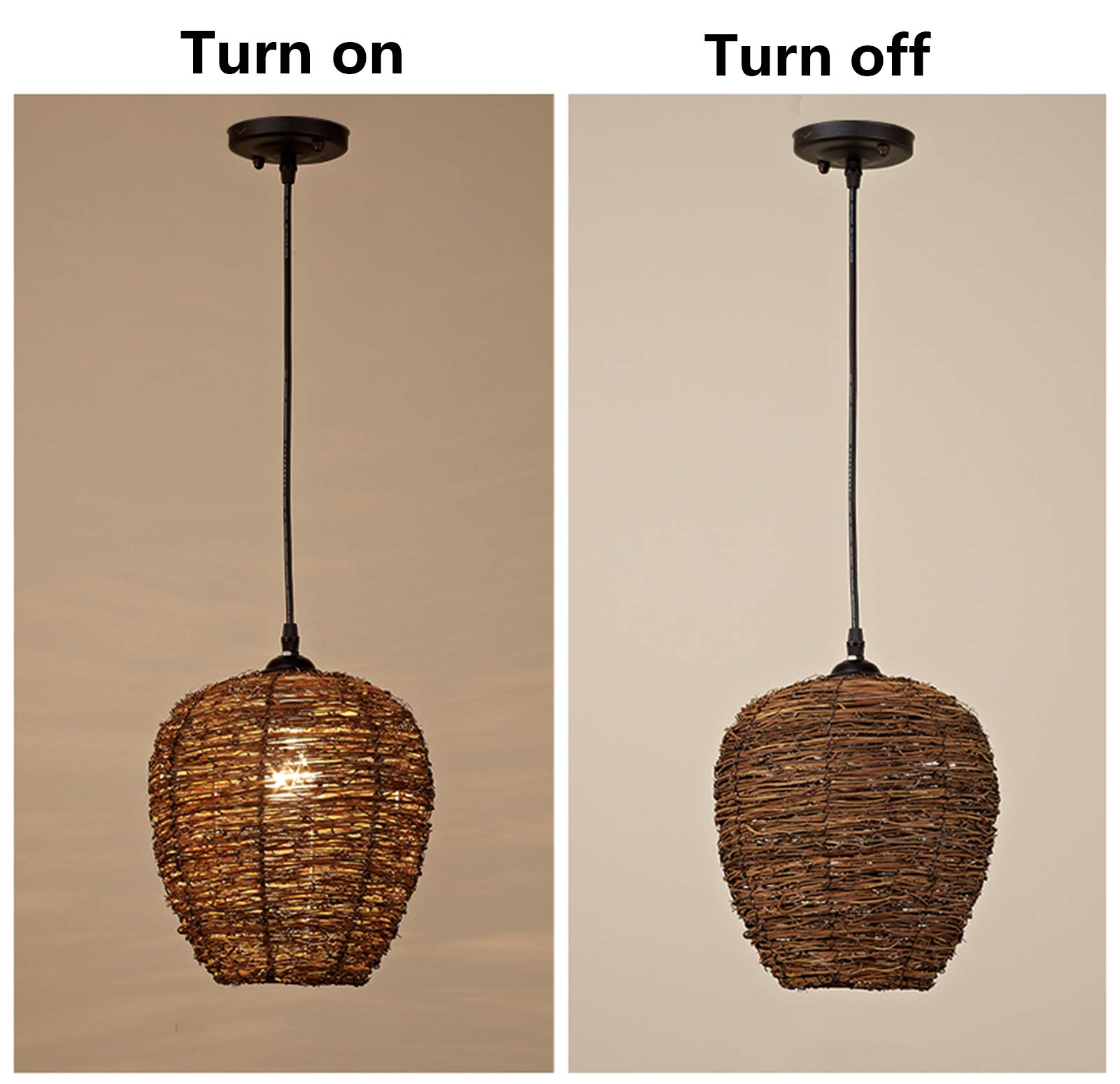 Moderna PENDANTE Rattan SPEDANTE Bamboo Bamboo, BACCHIO di SCHEGNO RURMATO Molto di Lavoro per Il ROUSTRA Industriale Bar Cafe Cafe