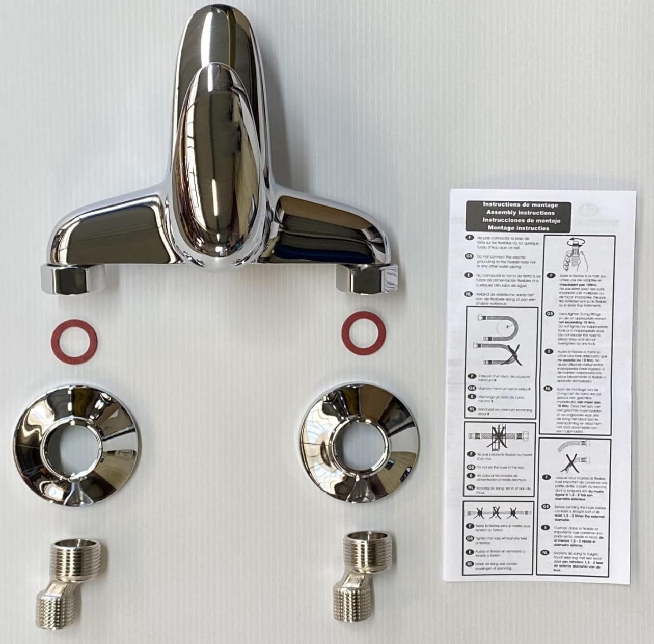 Bdit ACCESORI Rubinetto per vasca da bagno Rubinetto a parete Rubinetto Miscelatore per vasca da bagno cromato
