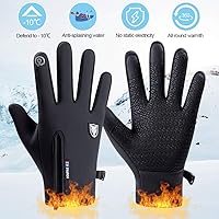 Vista 5 de Guantes de invierno para hombres y mujeres, guante térmico resistente al viento y al agua para clima frío, guantes con pantalla táctil para mantener