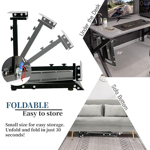 Miniatura 4 de Anman Racing Steering Wheel Stand with Gear Shifter and Pedal Mount for Logitech G25 G27 G29 G920 Thrustmaster Folding Gaming Racing Sim Cockpit