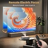 [Mise au Point électrique/clé de voûte Automatique 6D] Projecteur FUDONI avec WiFi6 et Bluetooth 5.4, projecteur de Film extérieur Portable 800ANSI natif 1080p, Support Smart Home Proyector 4K pour - 4