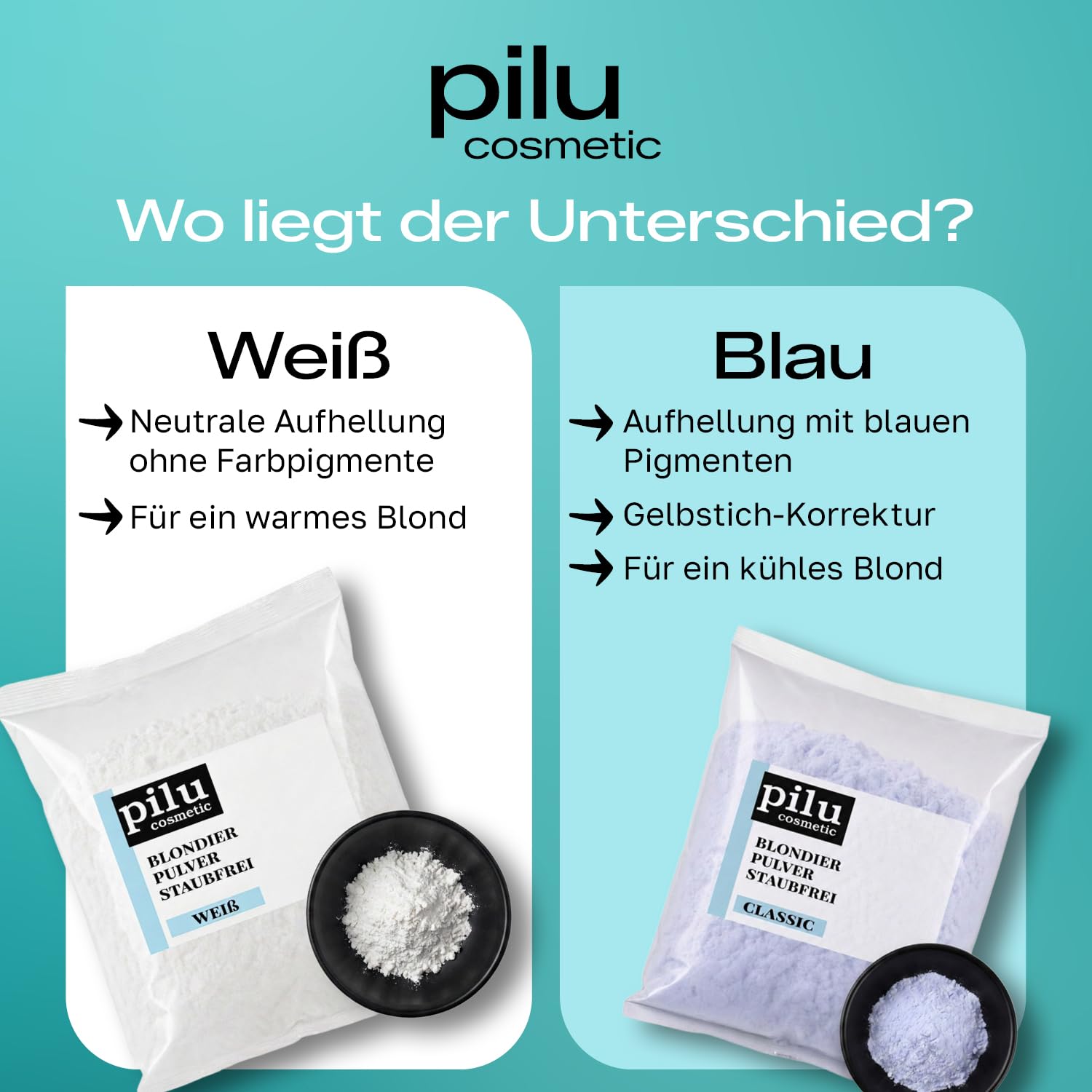 Blondierungspulver 3 x 500 g I Staubfreies, weißes Blondierpulver im Beutel I WARMES Blond I Sanfte Aufhellung um bis zu 7 Nuancen I Hair Bleach mit Anti-Gelbstich I Bleach Powder