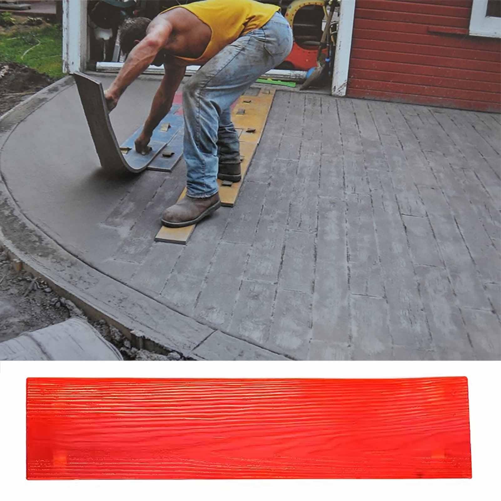 Formy do stempli z betonu, podłogi z paneli drewnianych, maty do stempli z betonu kamiennego DIY 90/120/122 cm, maty do stempli teksturujących do ogrodu (E) (C)