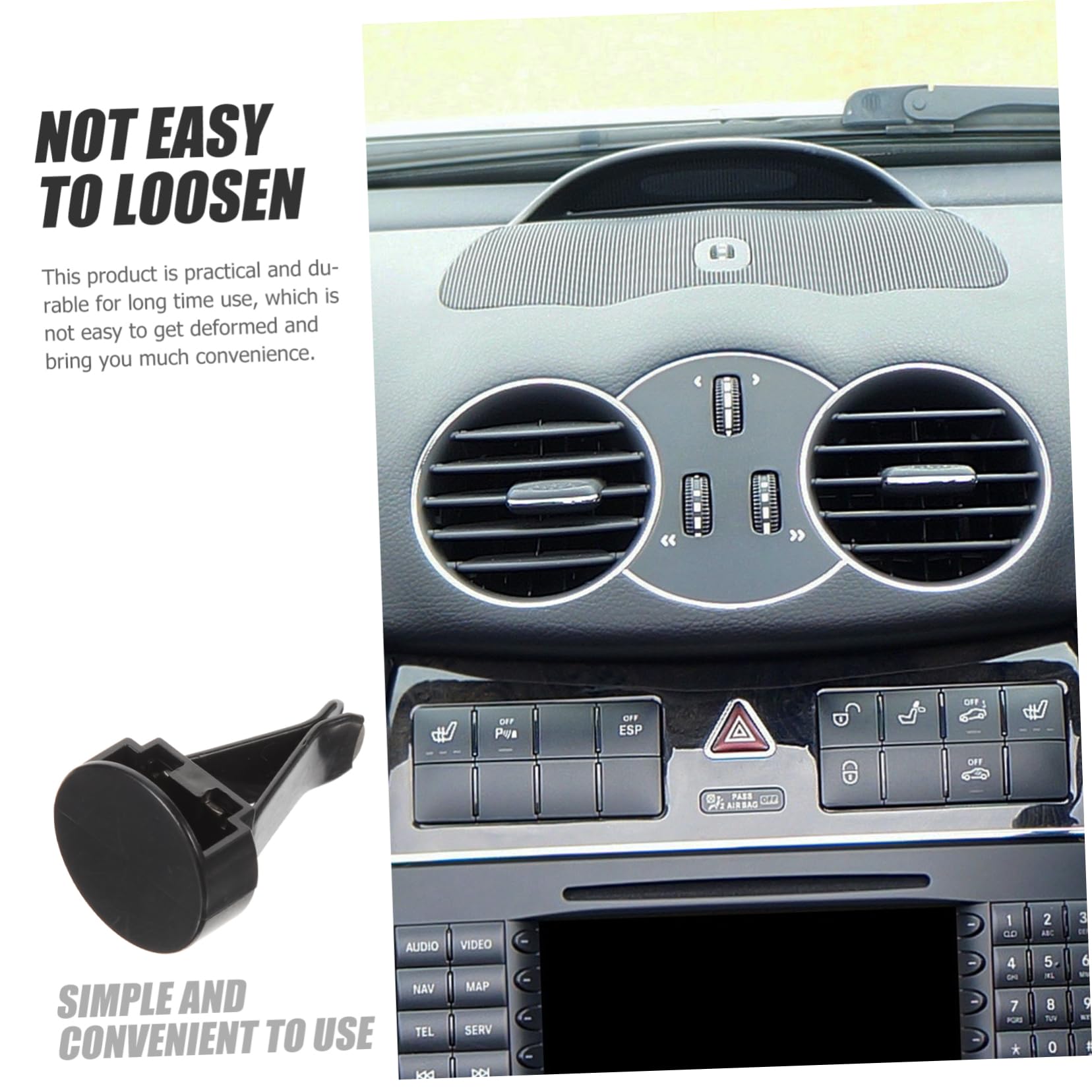 TOPBATHY Clip per Profumatore Auto in Plastico Nero Fermo Saldo Design Semplice e Texture Fine Accessori Interni Auto per Vacanze Estive