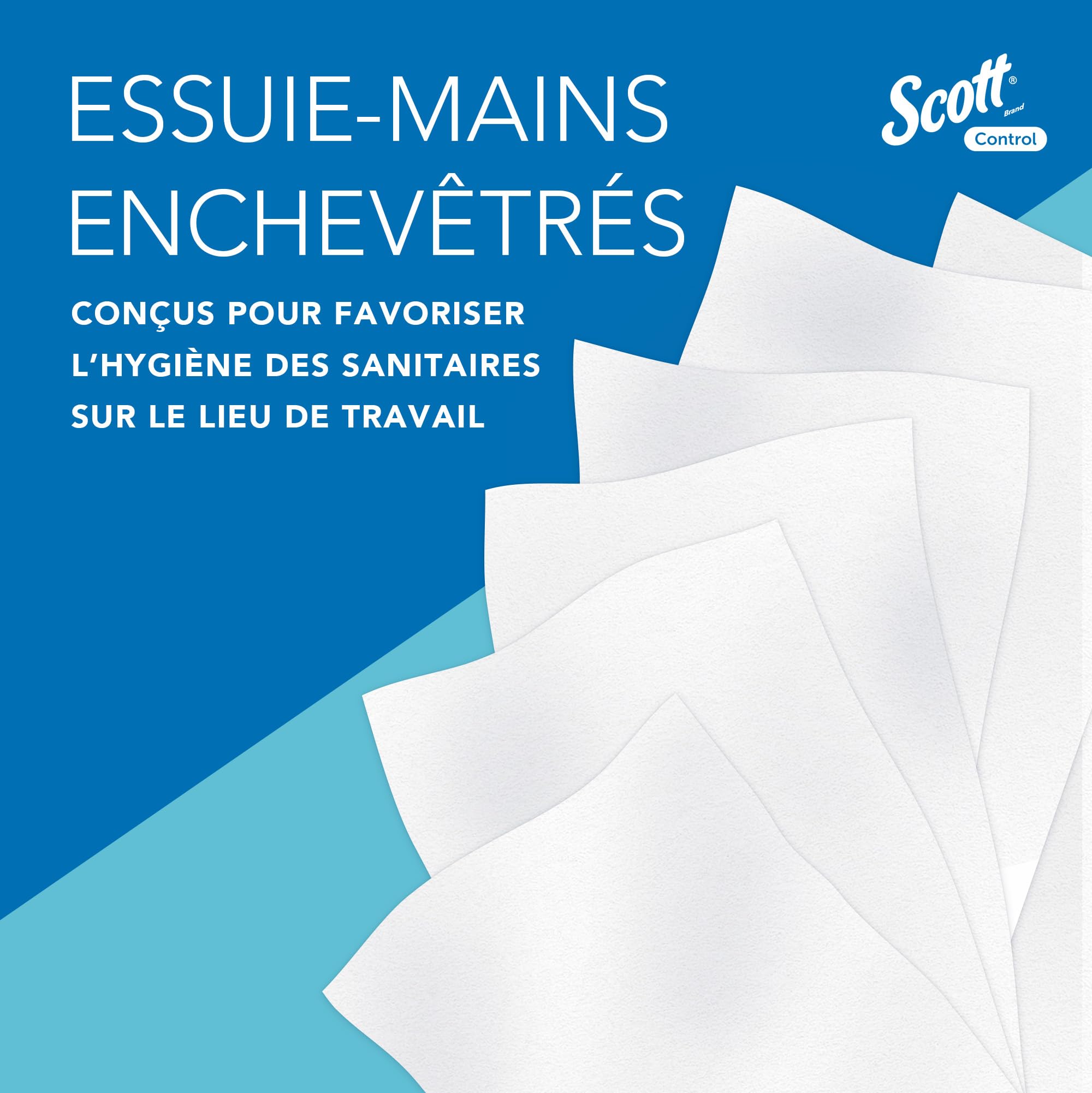 Scott Control 6663 Essuie-Mains en Papier 3 Épaisseurs, Pliés en V, Blancs – Ultra-Doux, Certifiés FSC & Écolabel, pour Hygiène Professionnelle – 15 Paquets x 212 Feuilles (3 180 au Total)