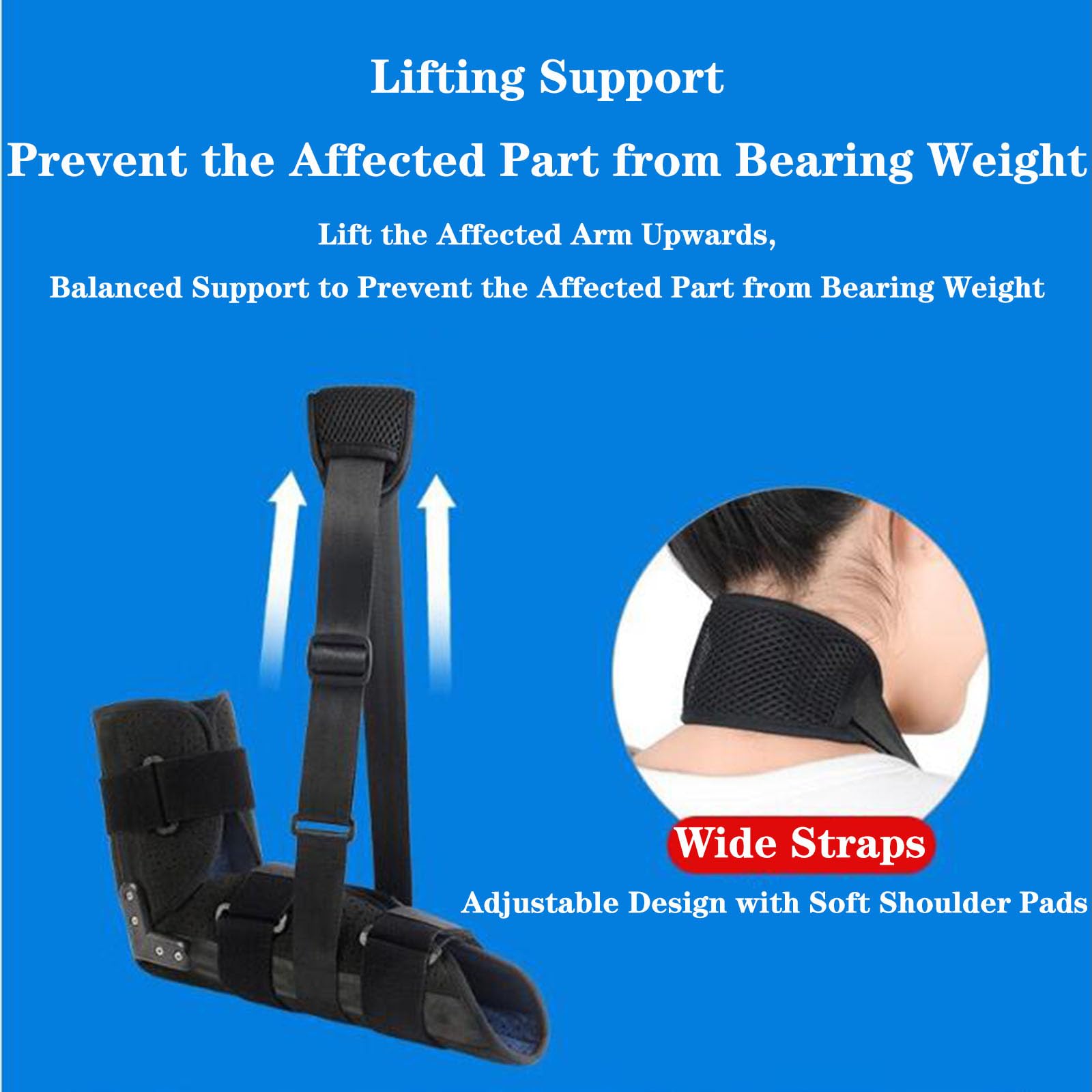SFKLYU Eslinga del Brazo Inmovilizador de Hombro Soporte del Manguito Rotador Soporte del Inmovilizador del Codo Soporte para Lesiones del Manguito Rotador, Soporte para Brazo, Muñeca, Codo,L